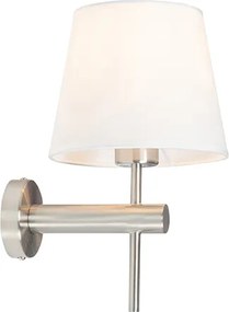 Nowoczesna lampa ścienna biała ze stali - Pluk