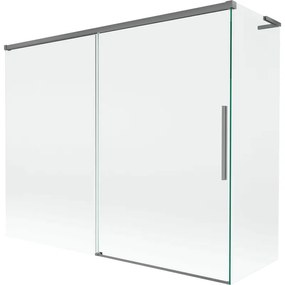 Mexen Rox L parawan nawannowy 2-skrzydłowy rozsuwany 190 + 80 x 150 cm, transparent, gun metal - 8C9L-190-080-95-00