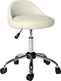 HOMCOM Hoker roboczy, obrotowy hoker, regulowane siedzisko, 50 cm x 50 cm x 83 cm, Biały