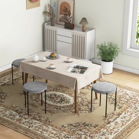 HOMCOM Zestaw 4 hokerów kuchennych aksamitne ciemnoszare do 120 kg stalowy stelaż nowoczesne | Aosom PL