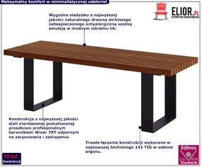 Ławka ogrodowa bez oparcia 150 cm tik- Austis 2X