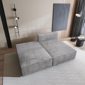 Masseno Narożnik FIORO z funkcją spania i pojemnikiem na pościel Narozniki L, Rozkładana sofa - Jasnoszary, TILIA 86