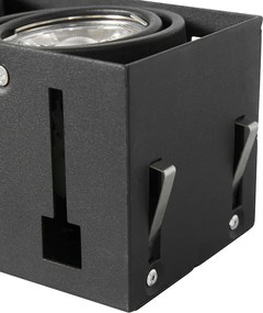 Inteligentny reflektor wnękowy czarny w komplecie z 2 żarówkami WiFi GU10 Trimless - Oneon 2