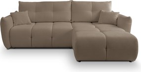 Masseno Narożnik MODA z funkcją spania i pojemnikiem na pościel Narozniki L, Rozkładana sofa - Brązowy, SICURO 45