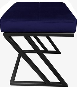 Pufa ZETA tkanina Welur loft ławka podnóżek metal : Kolor Stelaża - Czarny , Kolor tkaniny - VELVET - MG16, Typ tkaniny - Velvet