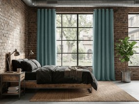 Zasłona zaciemniająca DREAM VELVET 140x270 cm, niebieskozielona Zawieszanie: Taśma z wiązaniami