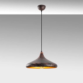 Lampa wisząca w czarno-miedzianym kolorze z metalowym kloszem ø 34 cm Barek – Opviq lights