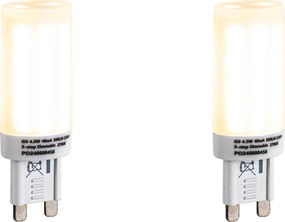 Zestaw 2 żarówek LED G9 3-stopniowo ściemnialnych Opal 4,5W 500 lm 2700K