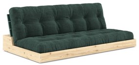 Ciemnozielona sztruksowa rozkładana sofa 196 cm Base – Karup Design