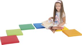 Komplet niskich siedzisk kwadratowych do szkoły 4641536
