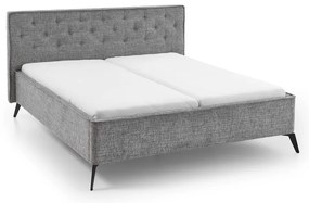 Szare tapicerowane łóżko dwuosobowe 180x200 cm Alicante – Meise Möbel