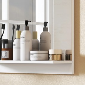 HOMCOM Lustro łazienkowe 50 x 60 cm, lustro ścienne z półką, do przedpokoju i korytarza, biały | Aosom PL