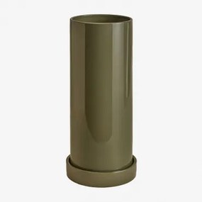 Ceramic Umbrella Stand Isabeau Intensywny Verde Olive - Sklum