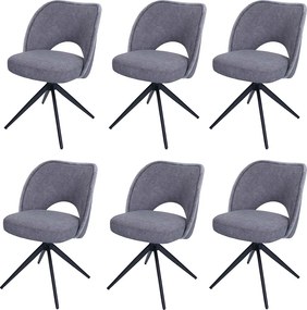 Krzesło do jadalni MCW-N72 (zestaw 6 sztuk),  ciemnoszary