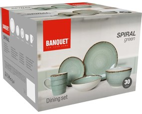 Banquet Zestaw obiadowy Spiral Green, 30 szt.