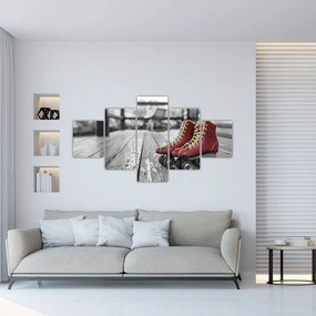 Obraz czerwonych starych wrotek (125x70 cm)