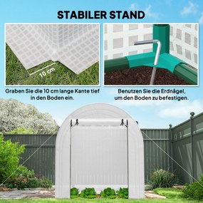 Outsunny Szklarnia, przenośny dom dla roślin ze stalowym stelażem i pokryciem z tworzywa, Biały | Aosom PL