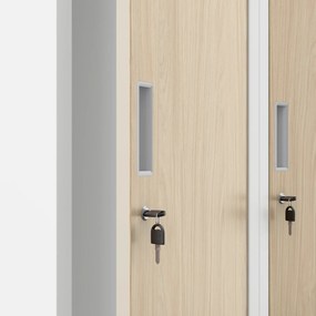 Szafa socjalna czterokomorowa Eco Design Kacper 80x50x180 cm biały/dąb sonoma