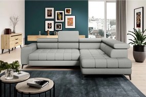 Narożnik BAGGIO Prawostronny z funkcją spania, wolnostojący tkanina LETTO 03 Popielaty WERSAL