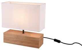 Biało-naturalna lampa stołowa z tekstylnym kloszem (wysokość 30 cm) Woody – Trio