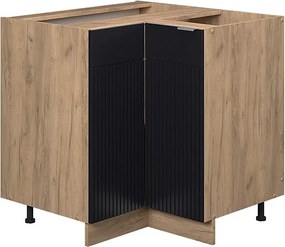 Szafka narożna czarne paski 80.5x51.6x82 fame-line