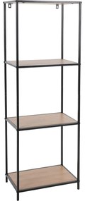 Metalowy regał z 4 półkami MDF, 45 x 30 x 130 cm