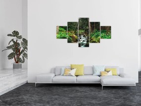 Obraz strumienia w lesie (125x70 cm)