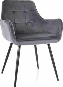 Krzesło tapicerowane LEMON VELVET szare