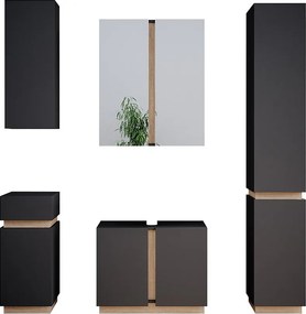Zestaw mebli łazienkowych antracyt 70x34x55 gloria