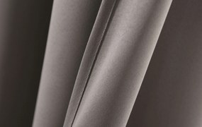 Szaro-brązowa zasłona OXFORD 140x250 cm Zawieszanie: Taśma z wiązaniami