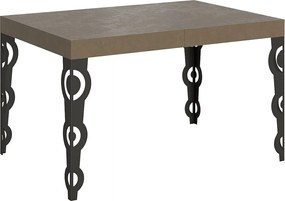 Stół rozkładany 120/224x90 cm Karamay szaro-beżowy nogi antracytowe