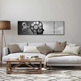 Artystyczny obraz głowy z zegarem (170x50 cm)