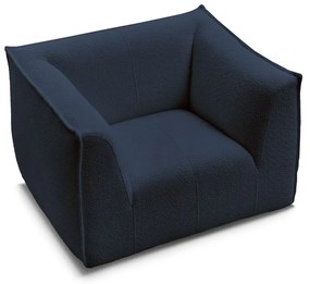 Ciemnoniebieski fotel z materiału bouclé Giorgia – Bobochic Paris