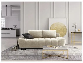 Beżowa 3-osobowa sofa rozkładana z aksamitnym obiciem Windsor &amp; Co Sofas Cirrus