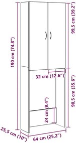 Szafka na pralkę dąb artisan C4-Z99