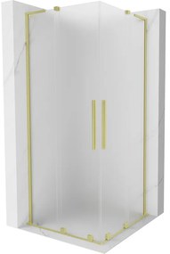 Mexen Velar L Duo kabina prysznicowa rozsuwana 80 x 80 cm, szron, złota szczotkowana - 871-080-080-02-33-55
