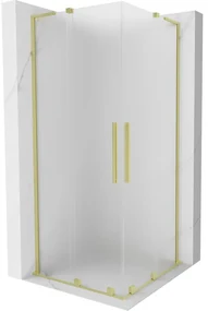 Mexen Velar L Duo kabina prysznicowa rozsuwana 80 x 80 cm, szron, złota szczotkowana - 871-080-080-02-33-55