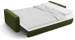 Zielona aksamitna rozkładana sofa ze schowkiem 238 cm Belfast – Cosmopolitan Design