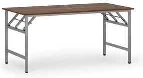 Stół konferencyjny FAST READY, 160x80 cm, szaro-srebrna podstawa, orzech