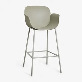 Zestaw 2 Wysokich Stołków Ogrodowych Z Polipropylenu I Stali Lynette Bamboo Green & ↑75 Cm - Sklum