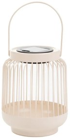 Lampion solarny FONAR metalowy ecru 12,5x12,5x11,5 cm HOMLA