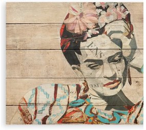 Tablica ścienna z drewna sosnowego Madre Selva Collage of Frida, 40x60 cm