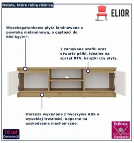 Szafka RTV dąb artisan + biały 120 cm T3-R80