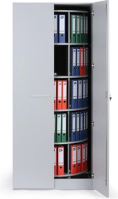 Szafa z obrotowym regałem na segregatory, 5 poziomów, zamykana na klucz, szary