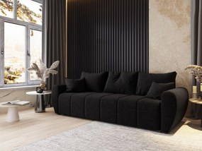 Masseno Sofa MADISON z funkcją spania i pojemnikiem na pościel, Rozkładana sofa - Czarny, SAWANA 14