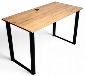 Industrialne biurko do pracy 120x60 dąb craft złoty - Trilox