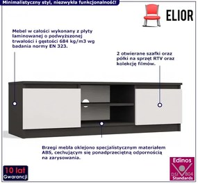 Szafka RTV antracyt + biały - Amida 2X