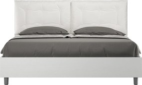 Łóżko bez stelaża 160x200 Frassino biała poduszkami sztucznej skóry biały Egos Annalisa