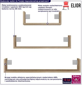 Zestaw 3 półek ściennych dąb sonoma - Gonzo