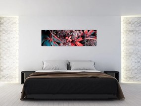 Abstrakcyjny obraz egzotycznych kwiatów (170x50 cm)